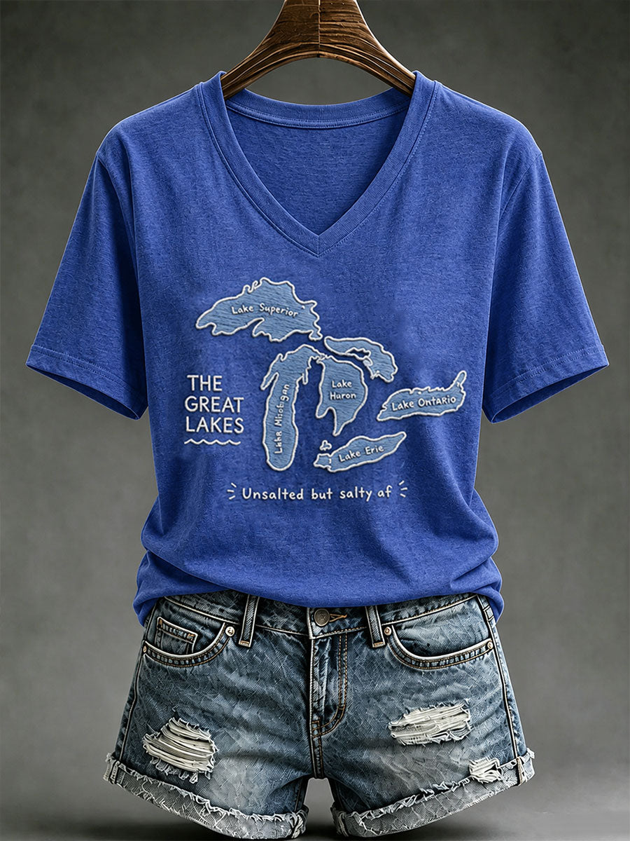 Women's The Great Lakes Unsalted But Salty Af Short-sleeved T-shirt
