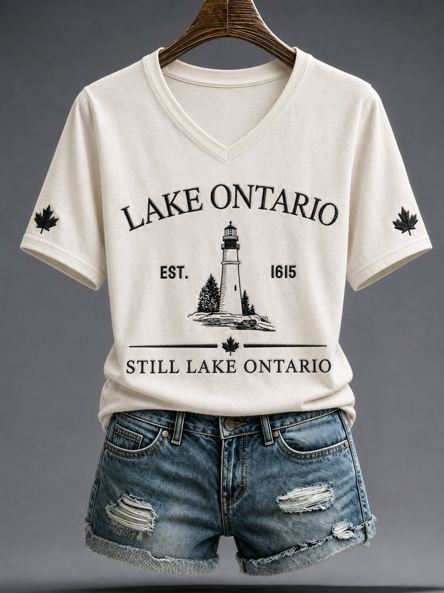 Women's Lake Ontario Still Lake Ontario Short Sleeve T-shirt
