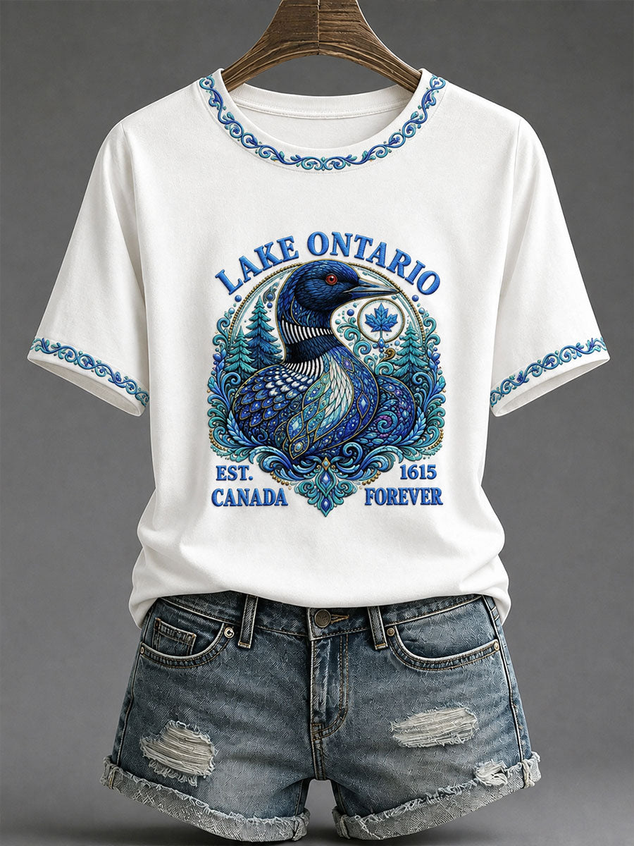 Women’s Lake Ontario Printed Casual T-Shirt
