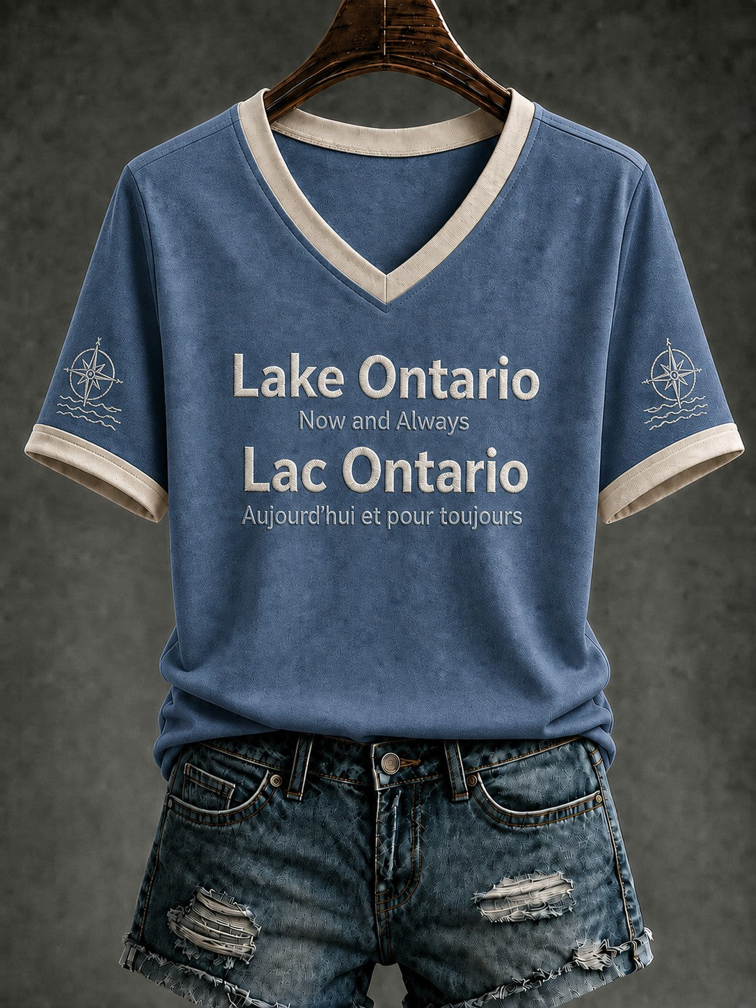 Women's Lake Ontario Printed V-neck T-shirt