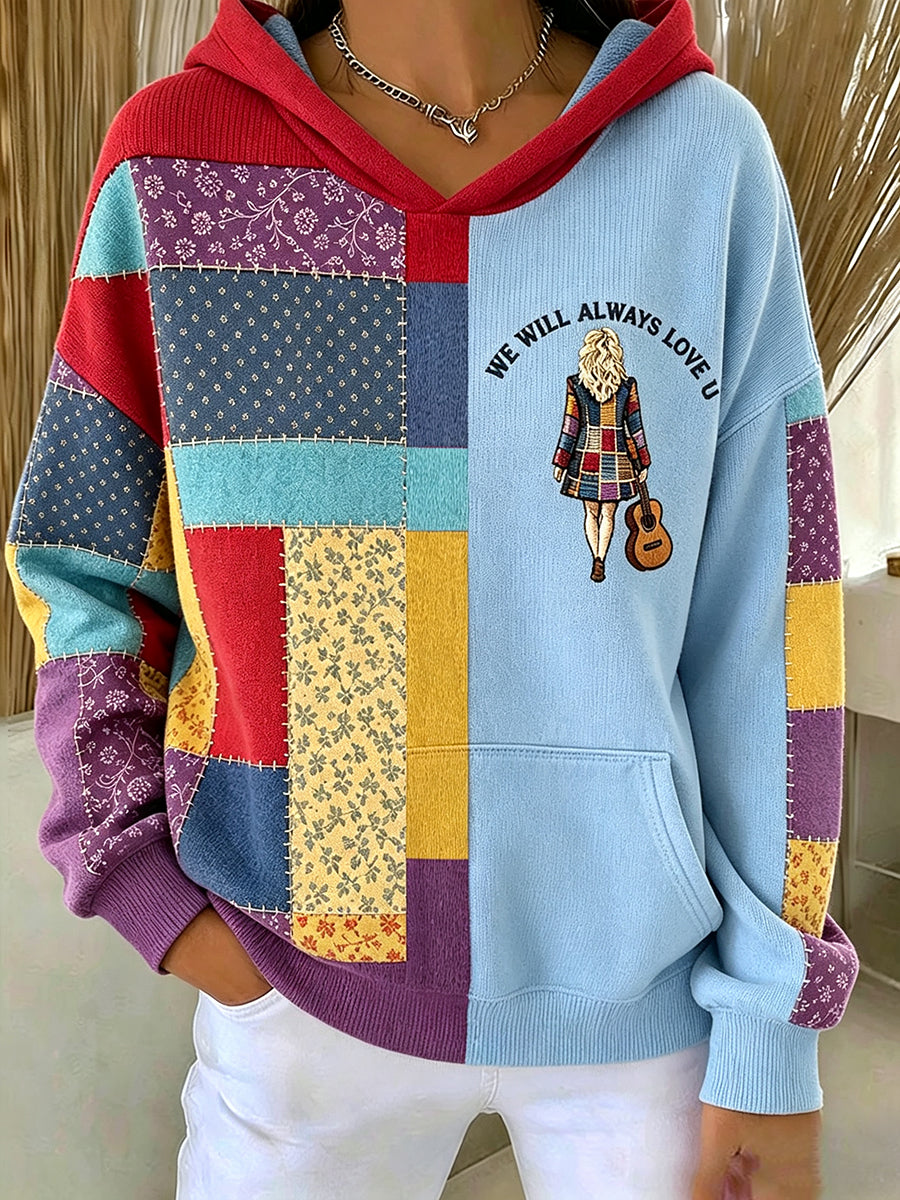 Women's Country Music Lover We Will Always Love U 925 Printed Hoodie