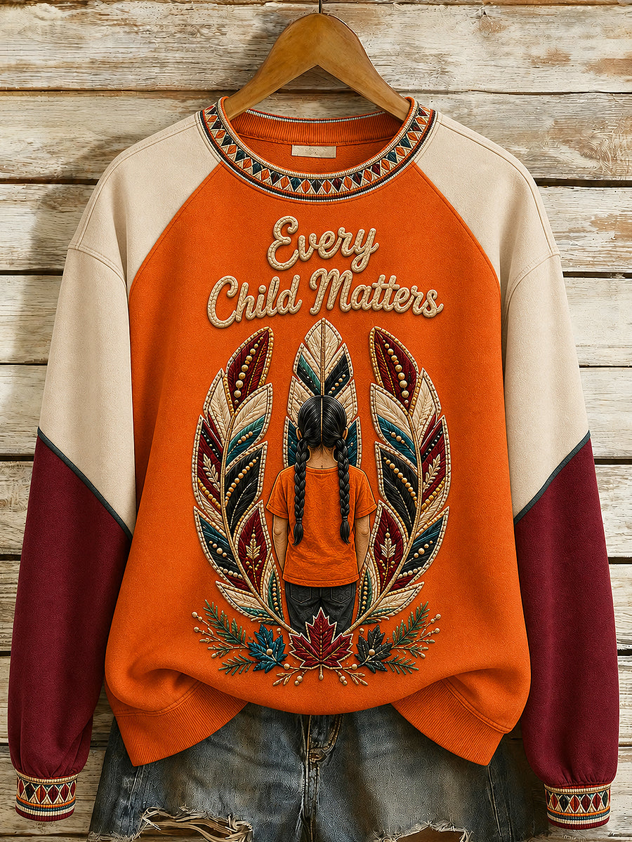 Women's Every Child Matter Printed Round-Neck Long-Sleeved Sweatshirt