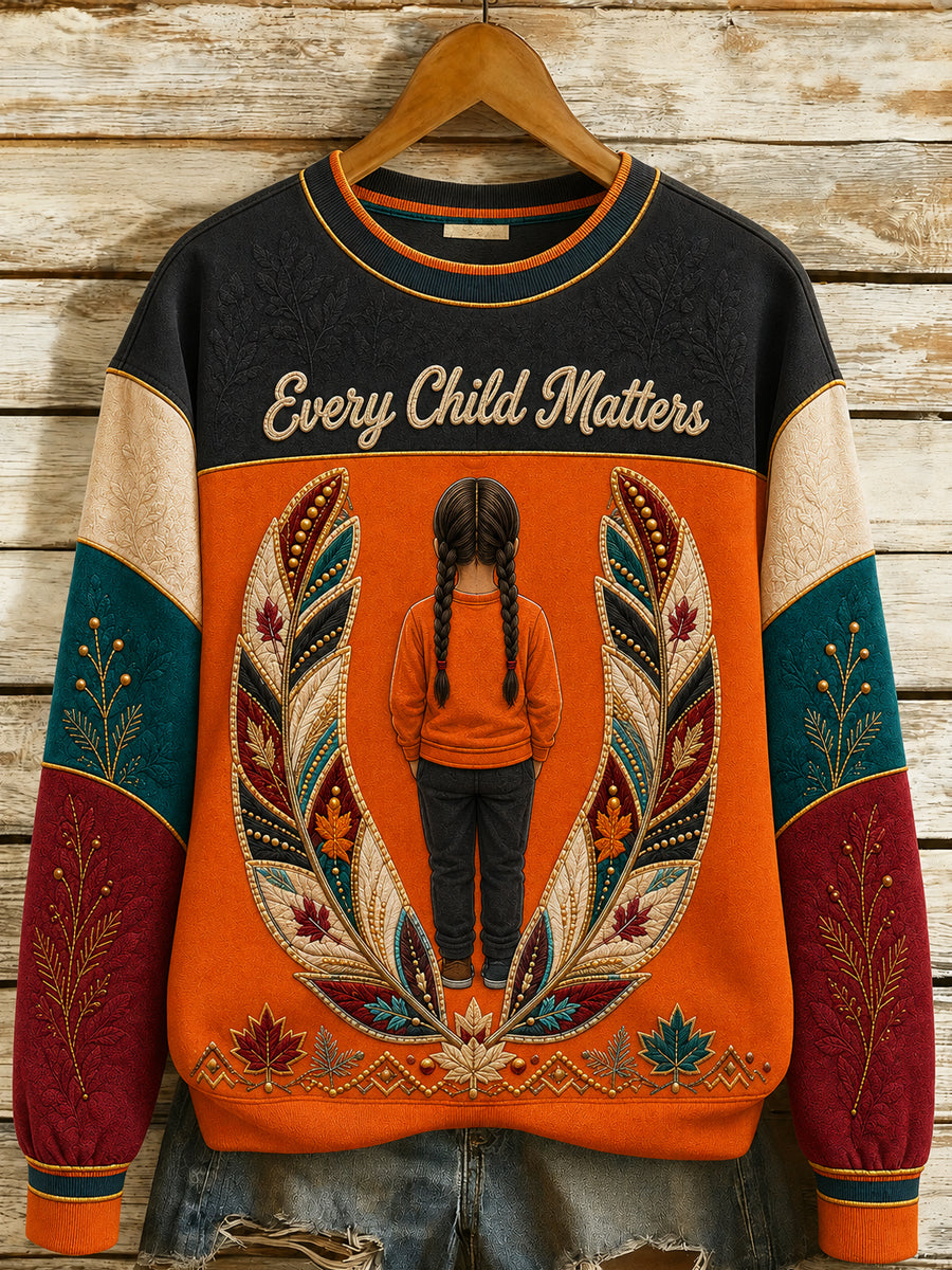 Women's Every Child Matter Printed Round-Neck Long-Sleeved Sweatshirt