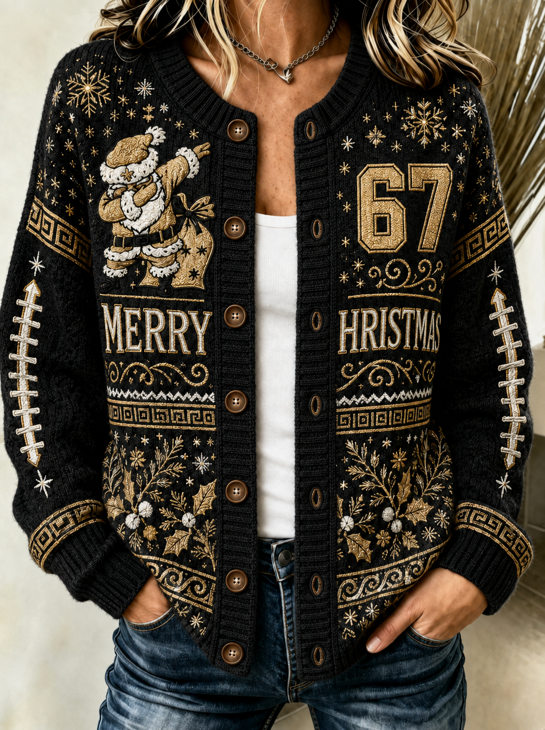 Women's Cardigan-Style Knit Jacket