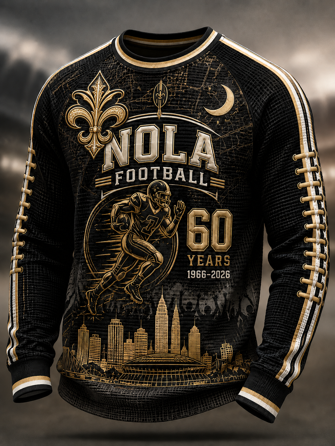 Men's New Orleans Saints Waffle Long Sleeve T-Shirt