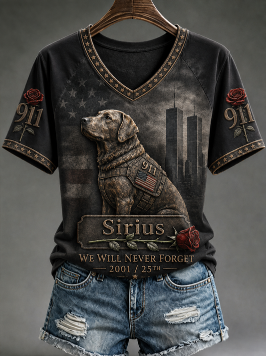Women's Sirius WE WILL NEVER FORGET 2001/25TH 911 T-shirt
