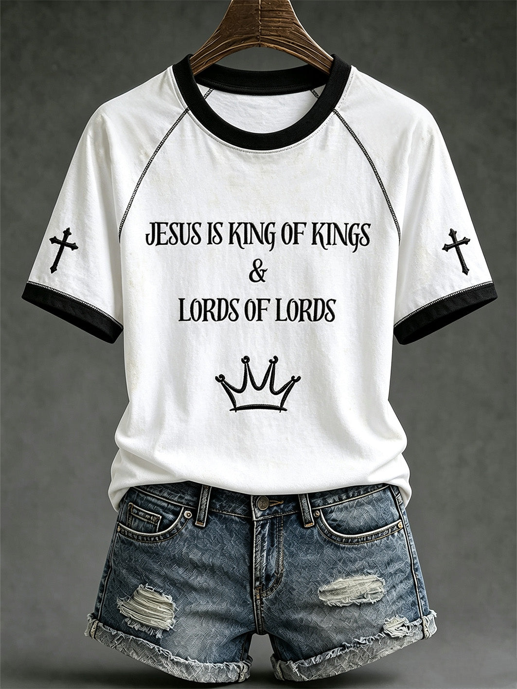 Women's faith theme fun slogan casual short sleeve T-shirt