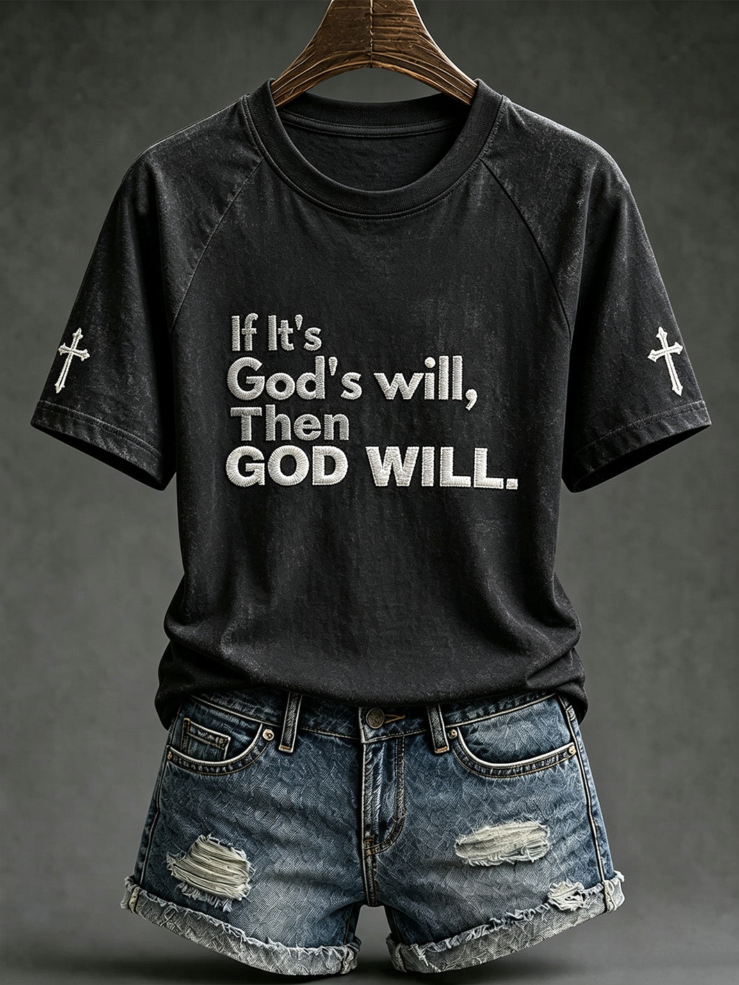 Women's faith theme fun slogan casual short sleeve T-shirt