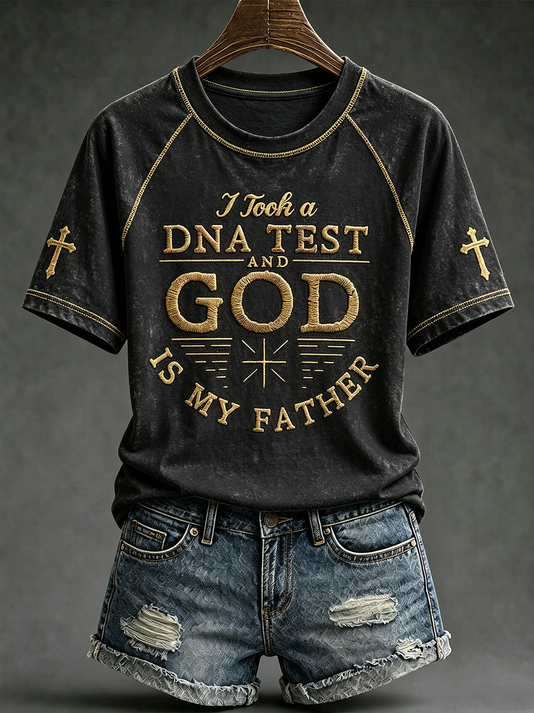 Women's faith theme fun slogan casual short sleeve T-shirt