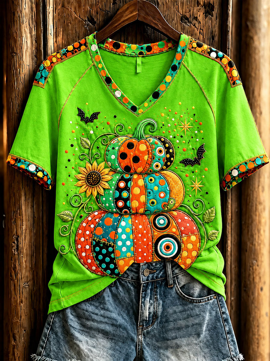 Women's Halloween Pumpkin short-sleeved T-shirt