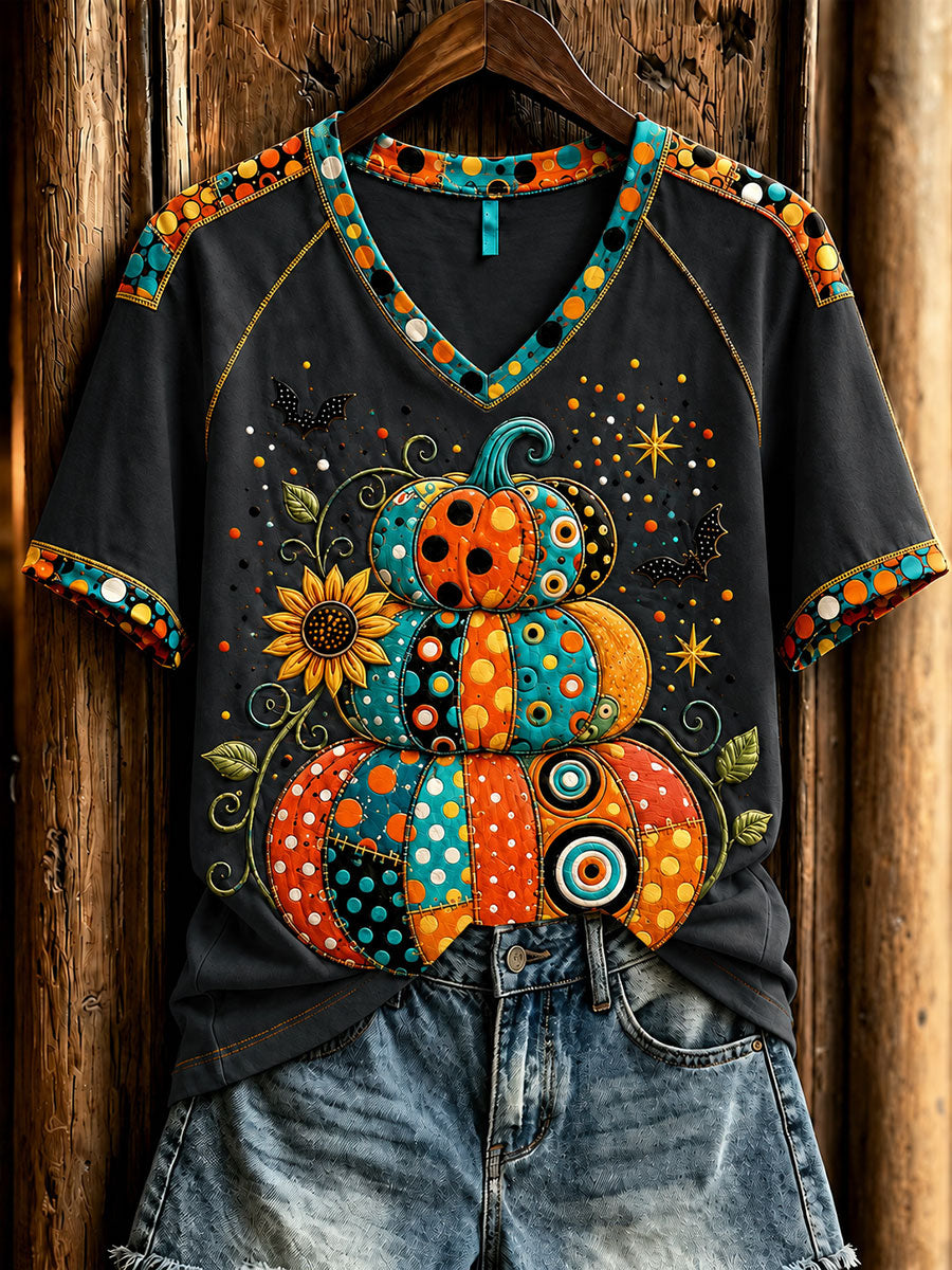 Women's Halloween Pumpkin short-sleeved T-shirt