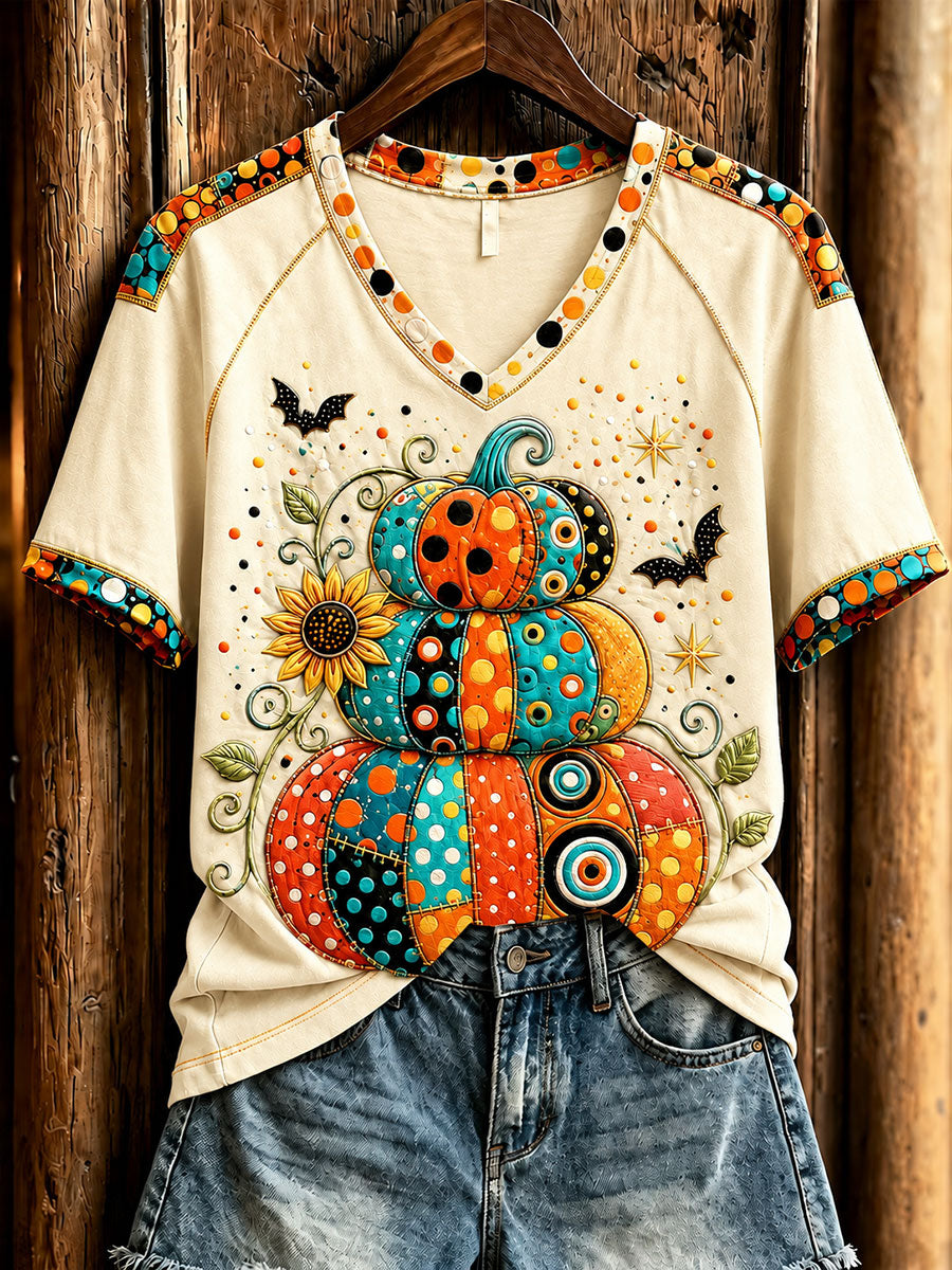 Women's Halloween Pumpkin short-sleeved T-shirt
