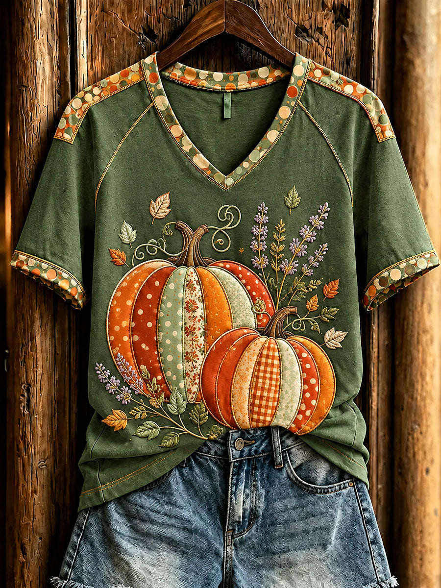 Women's Halloween Pumpkin Short-Sleeved T-Shirt
