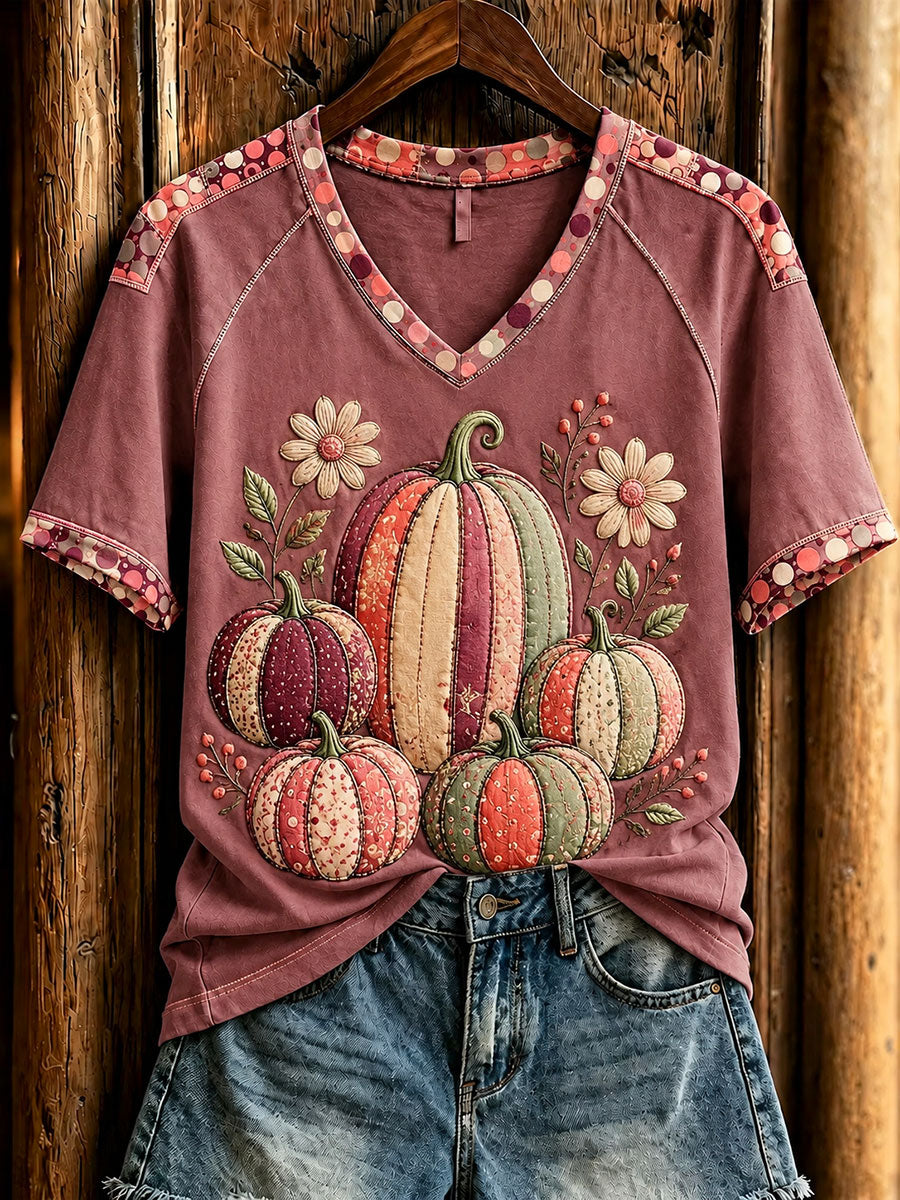 Women's Halloween Pumpkin Short-Sleeved T-Shirt