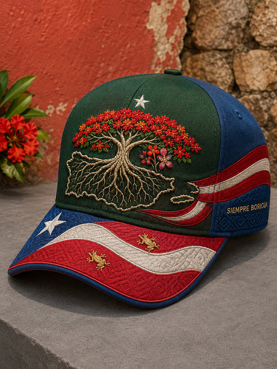 Unisex Puerto Rico Boricua Floral Art Printed Hat