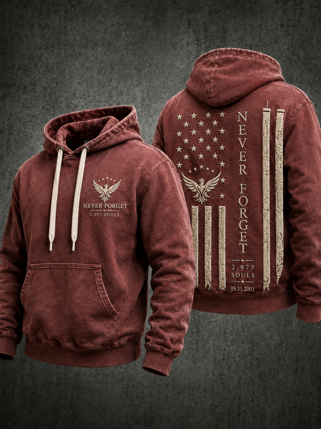 Men's NEVER FORGET 2,977 SOULS 2,977 SOULS 09.11.2001 Hoodie