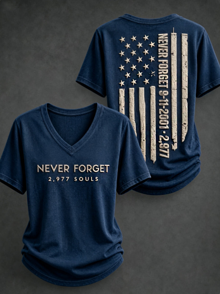 Women's NEVER FORGET 2,977 SOULS 2,977 SOULS 09.11.2001 short-sleeved T-shirt
