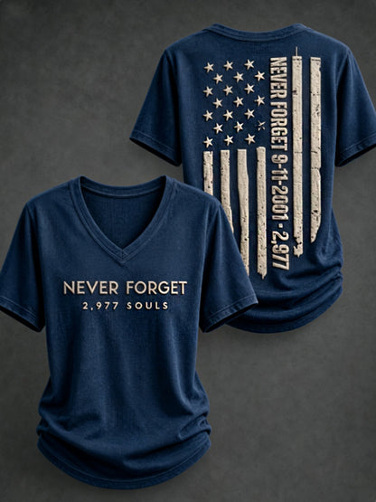 Women's NEVER FORGET 2,977 SOULS 2,977 SOULS 09.11.2001 short-sleeved T-shirt