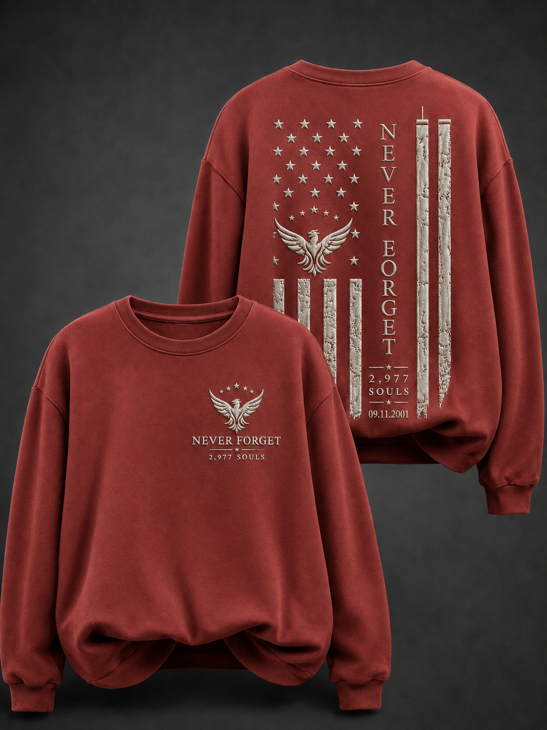 Women's NEVER FORGET 2,977 SOULS 2,977 SOULS 09.11.2001 Regular Sweatshirt