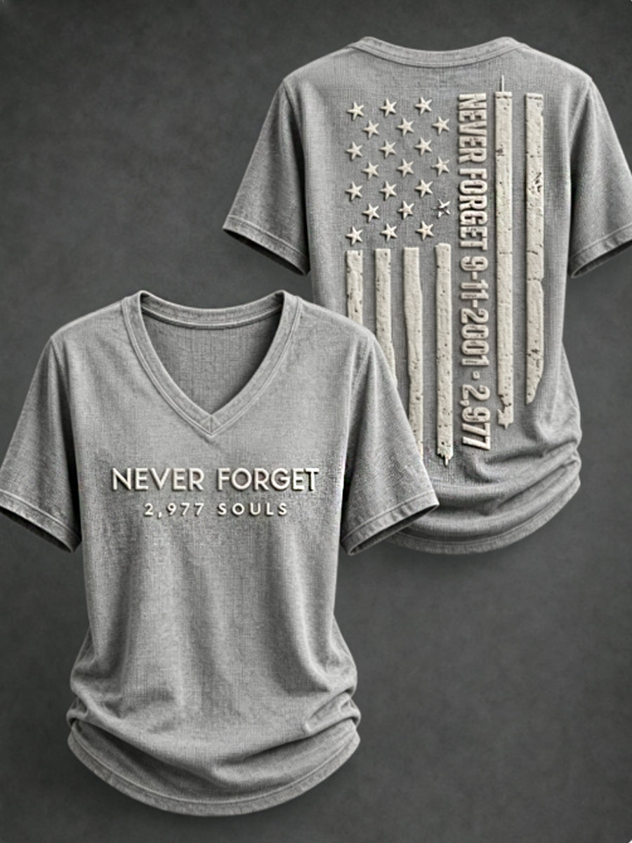 Women's NEVER FORGET 2,977 SOULS 2,977 SOULS 09.11.2001 short-sleeved T-shirt