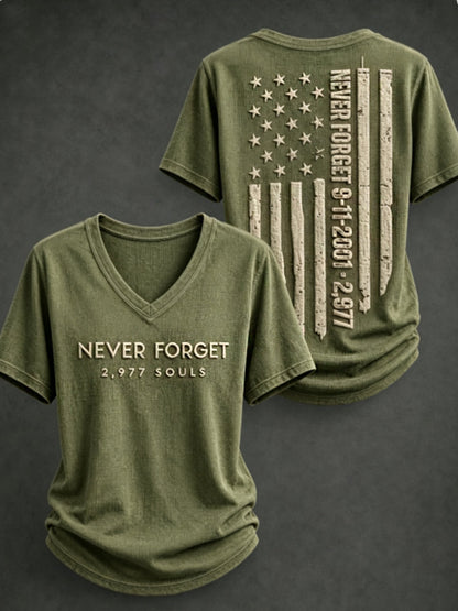 Women's NEVER FORGET 2,977 SOULS 2,977 SOULS 09.11.2001 short-sleeved T-shirt