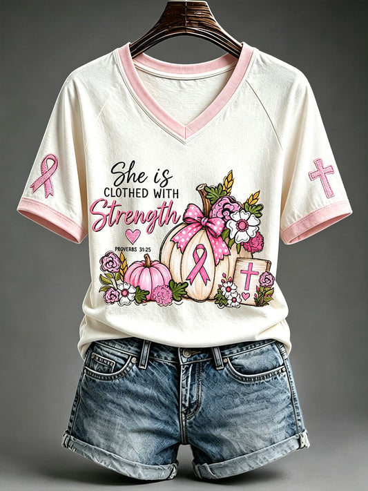 Women's She Is Clothed With Strength T-shirt