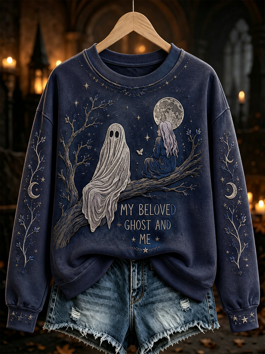 Women's My Beloved Ghost & Me sitting in a tree dying Regular Sweatshirt