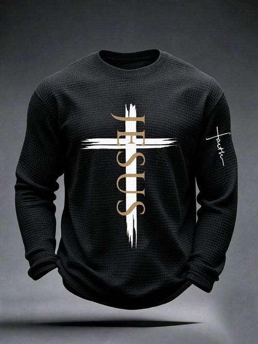 Men's Jesus Faith Cross Waffle Top