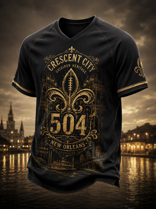 Men's V-Neck Raglan Sleeve T-Shirt