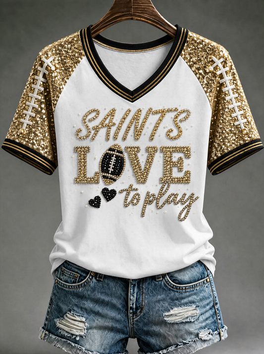 Women's V-neck off-shoulder short-sleeved T-shirt