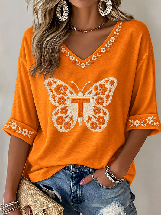 Women’s Game Day Football Waffle Casual T-Shirt