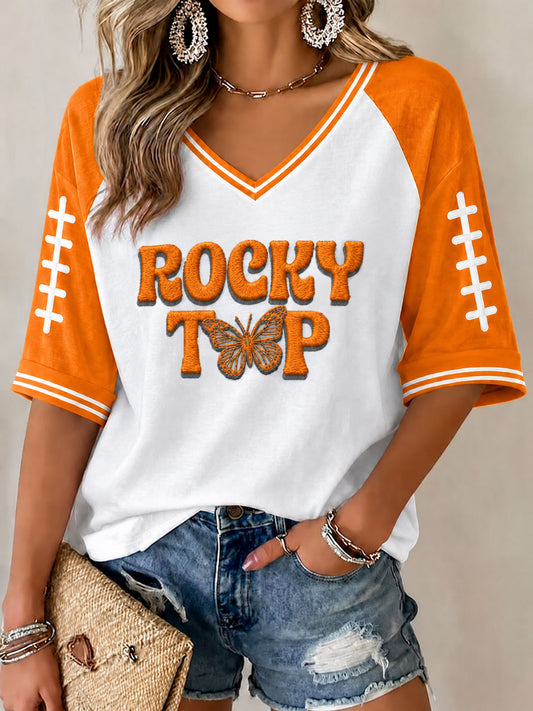 Women’s Game Day Football Waffle Casual T-Shirt