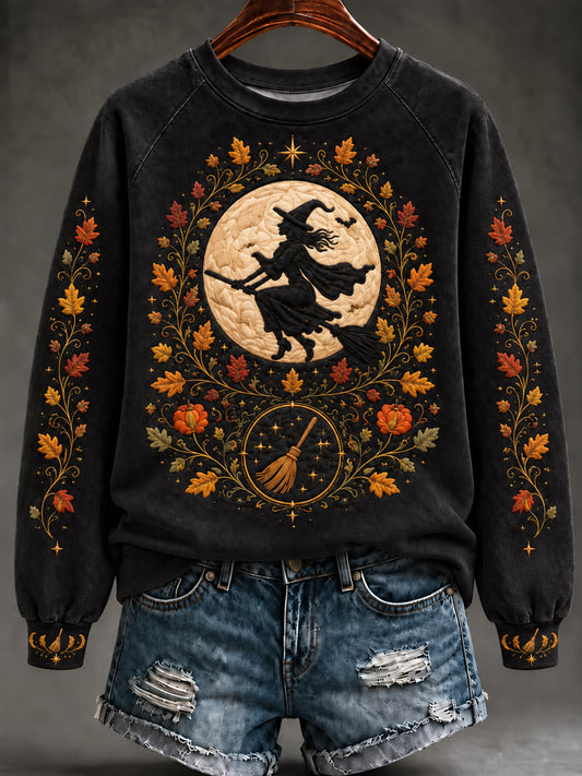 Women's Halloween Gothic Moon Witch Sweatshirt