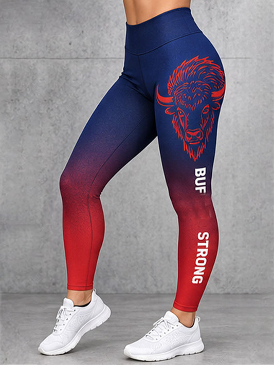 Women's Football Lover Buf Art Printed Leggings