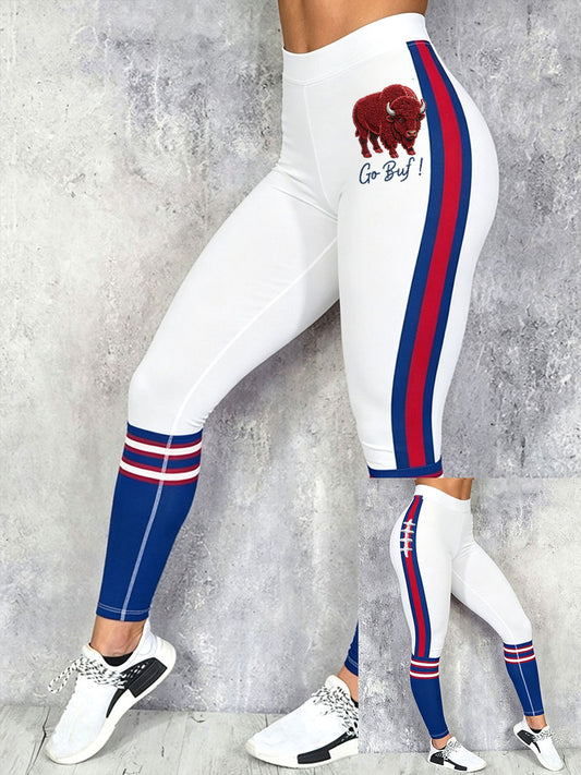 Women's Football Lover Buf Art Printed Leggings