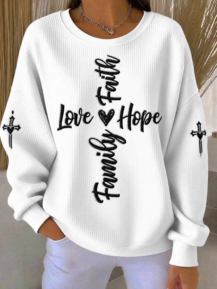 Women's Faith Print Casual Sweatshirt