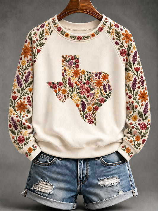 Women's Texas Fall Print Casual Sweatshirt