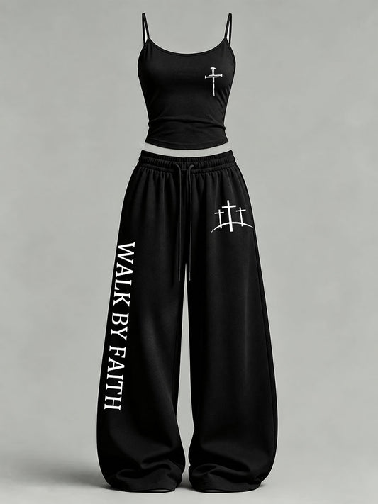 Women's 'Walk By Faith' Printed Casual Set