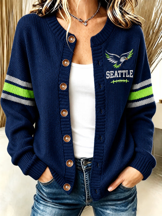 Women's Football Gameday Gift For Football Fans Casual Cardigan
