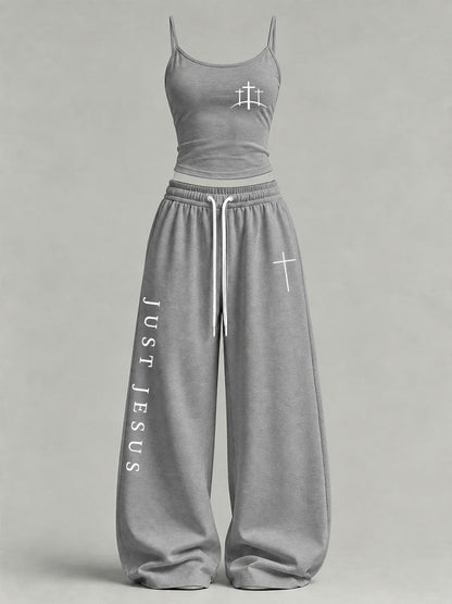 Women's Just Jesus Print Casual Set
