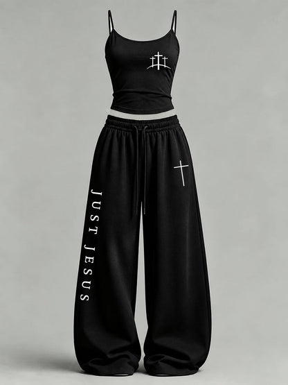 Women's Just Jesus Print Casual Set