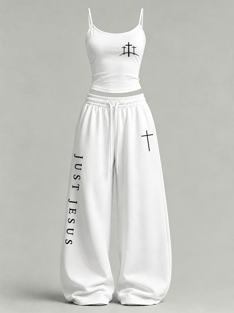 Women's Just Jesus Print Casual Set