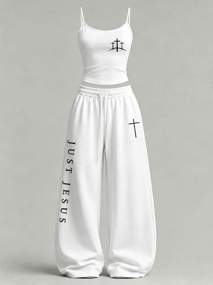 Women's Just Jesus Print Casual Set
