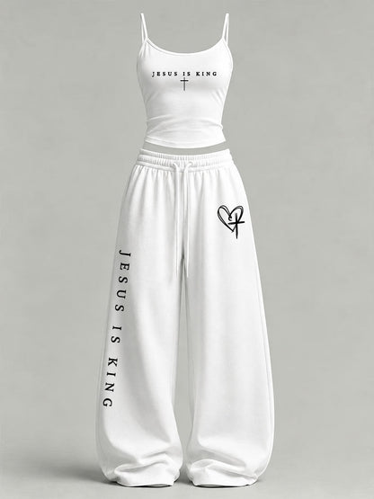 Women's Jesus Is King Printed Casual Set