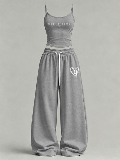 Women's 'God Is Good' Printed Casual Set