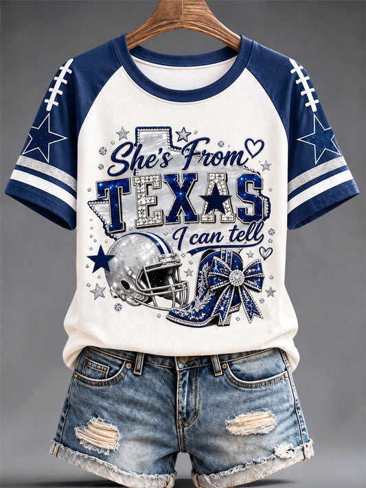 Women's Football Gameday Gift For Football Fans Casual V-Neck Tee