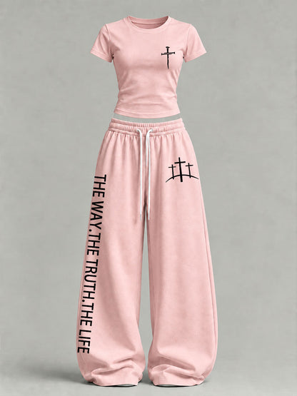 Women's 'The Way The Truth The Life' Printed Casual Set