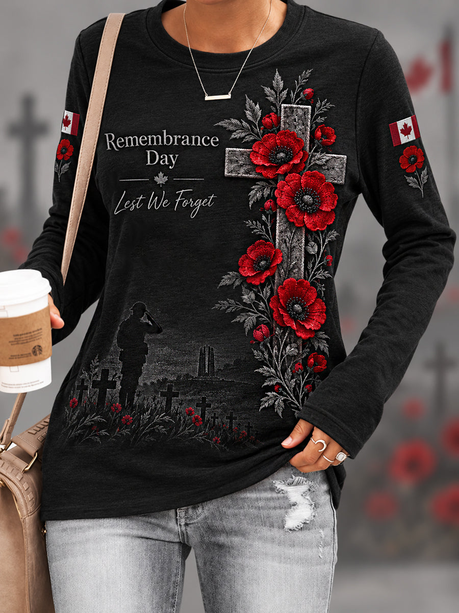 Women's Lest We Forget Canada Remembrance Day Sweatshirt