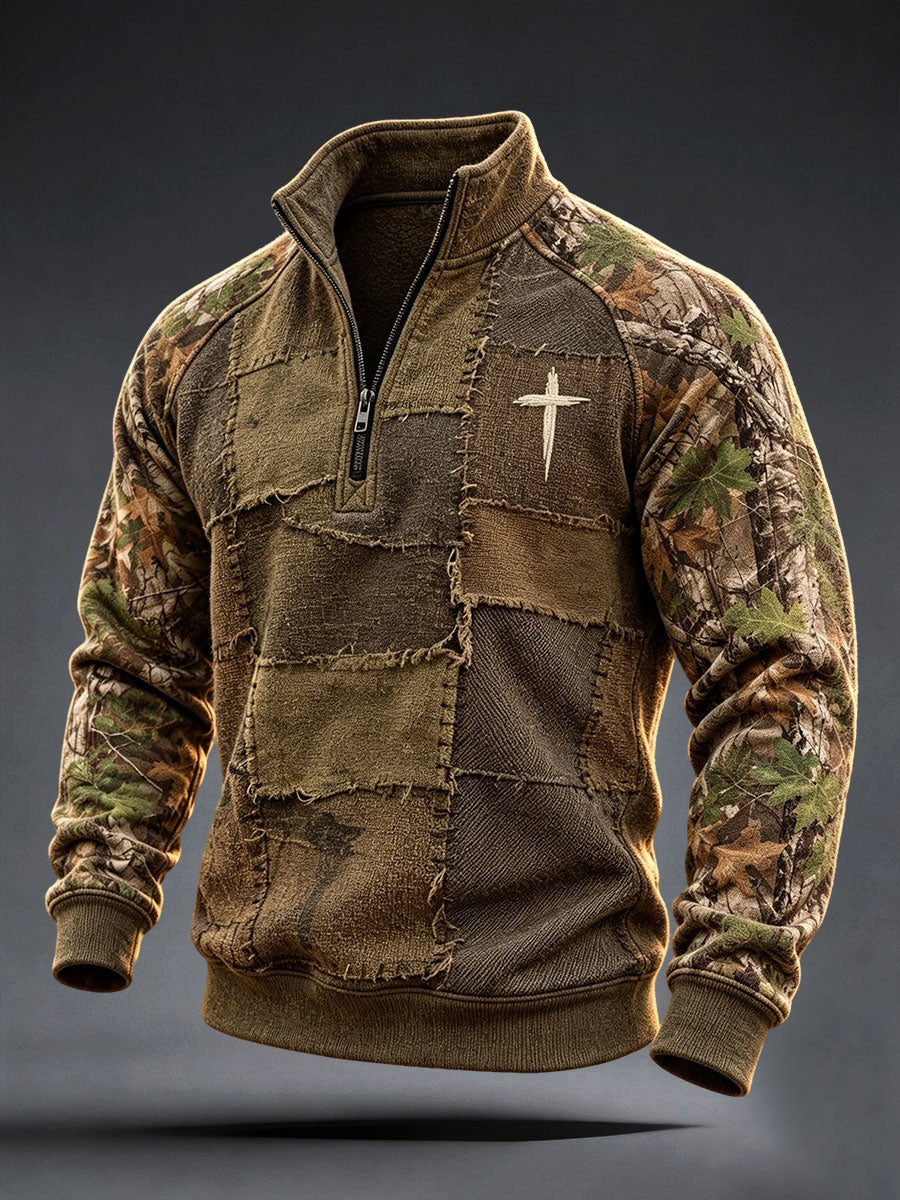 Men's Faith Cross Camo Art Sweatshirt