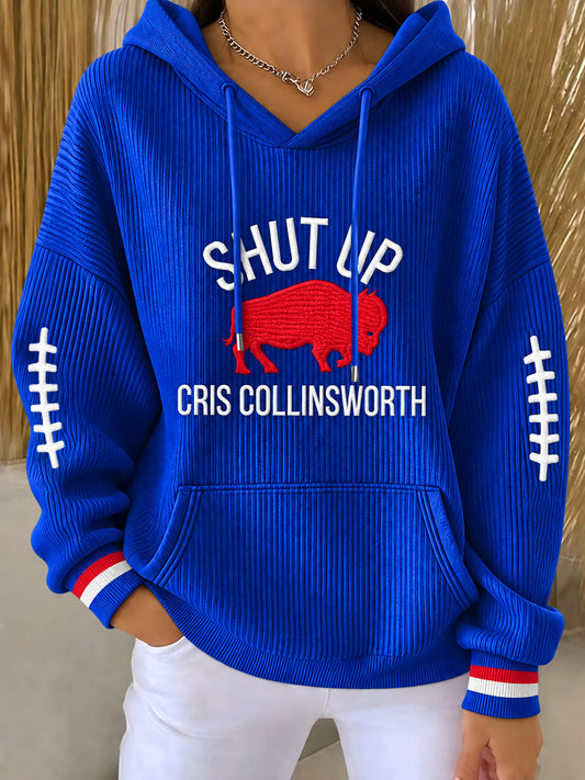 Women's Go Buffalo Football Fans Lovers Gameday Casual Hoodie
